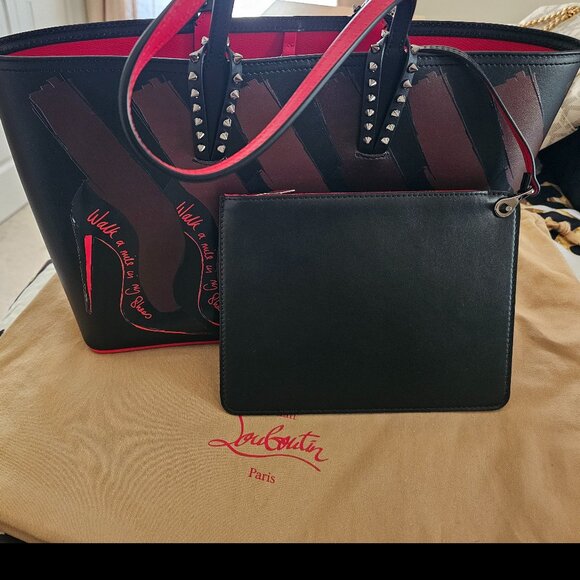 AUTHENTIC - Christian Louboutin Walk a Mile in My Shoes Tote Bag - Picture 2 of 6